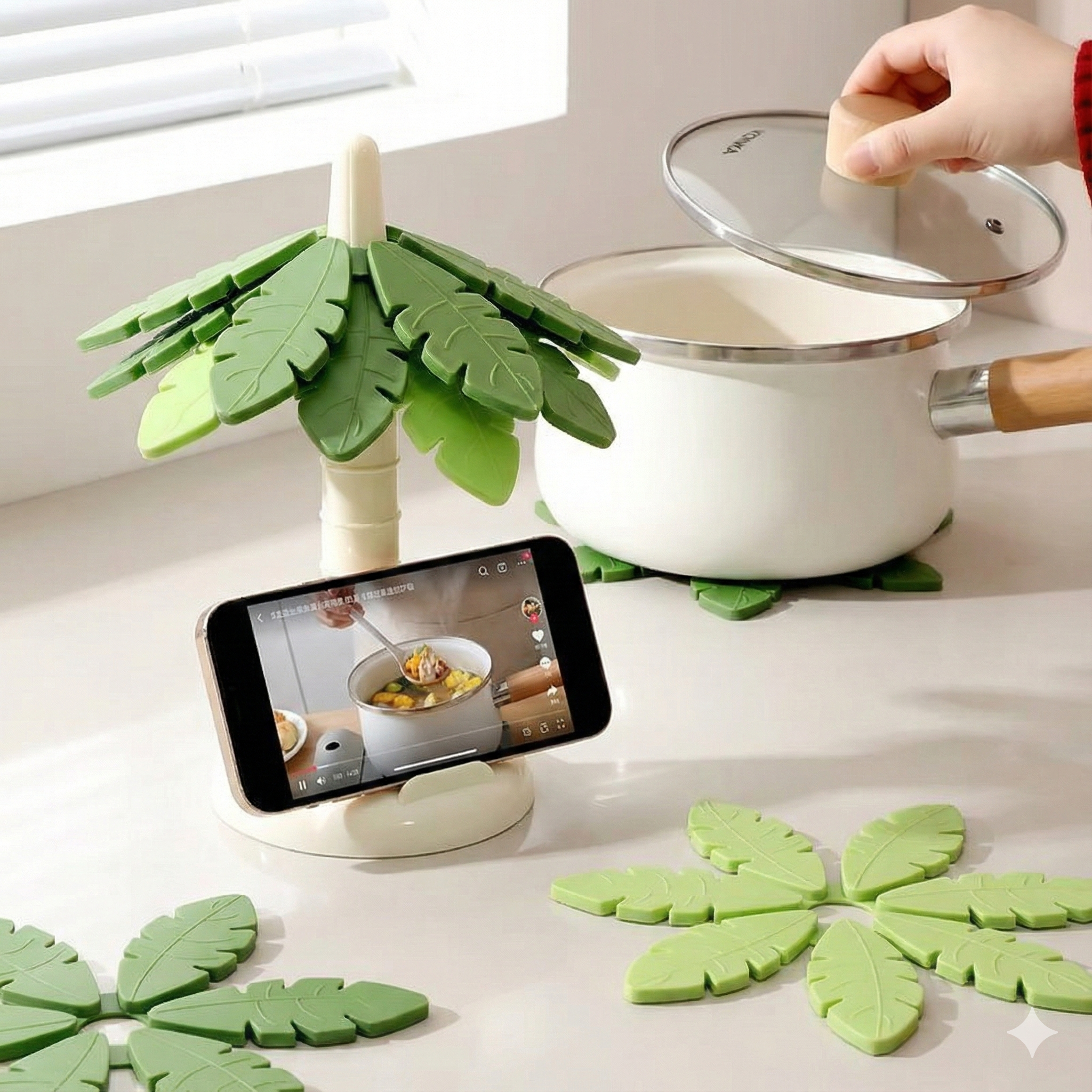 대경마켓 감성주방 실리콘 냄비받침, 1개, 그린 11,600원