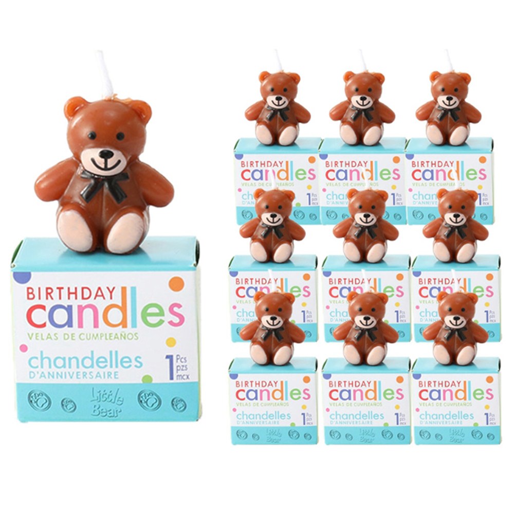 씨앤초이스 리본 곰돌이 생일초 귀여운 파티베어 케이크픽 캔들, 10개, 40g, 무향 8,500원