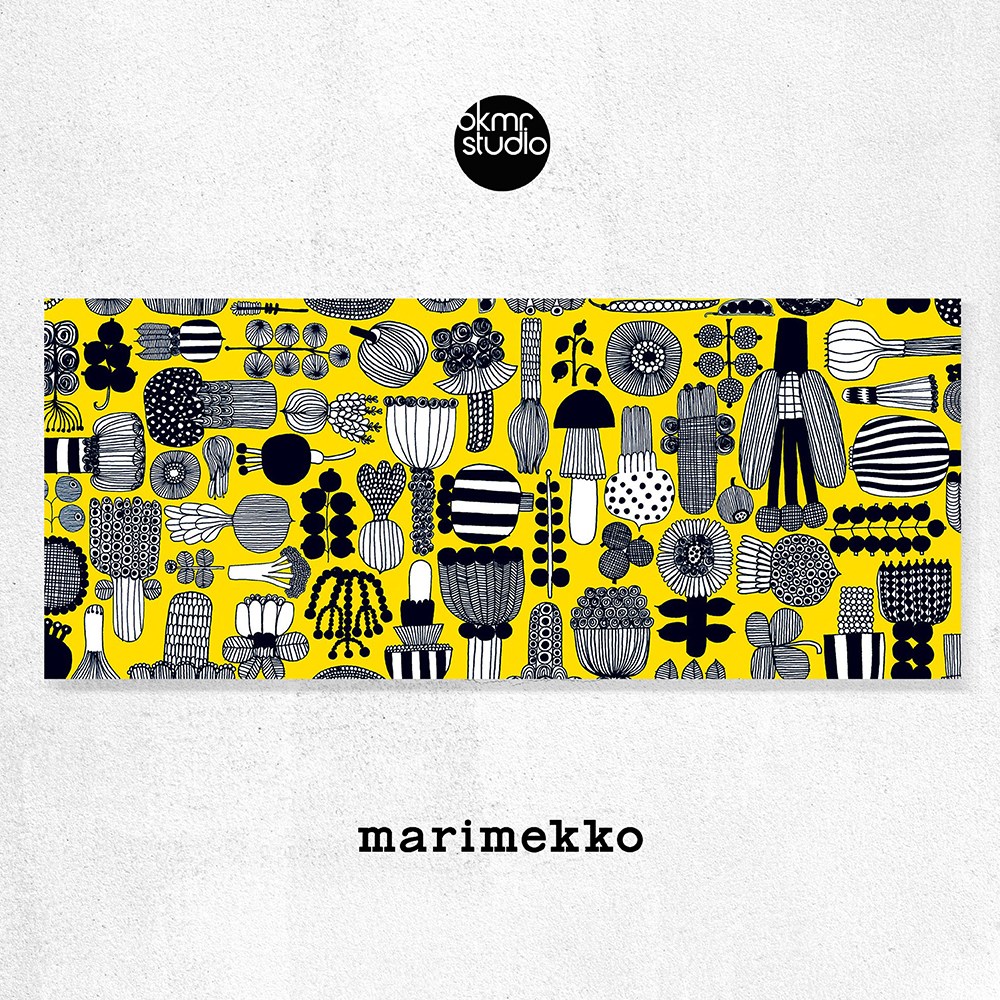 마리메꼬 푸타후린파르핫 피크닉 옐로우 일러스트 대형 패브릭액자 192,000원