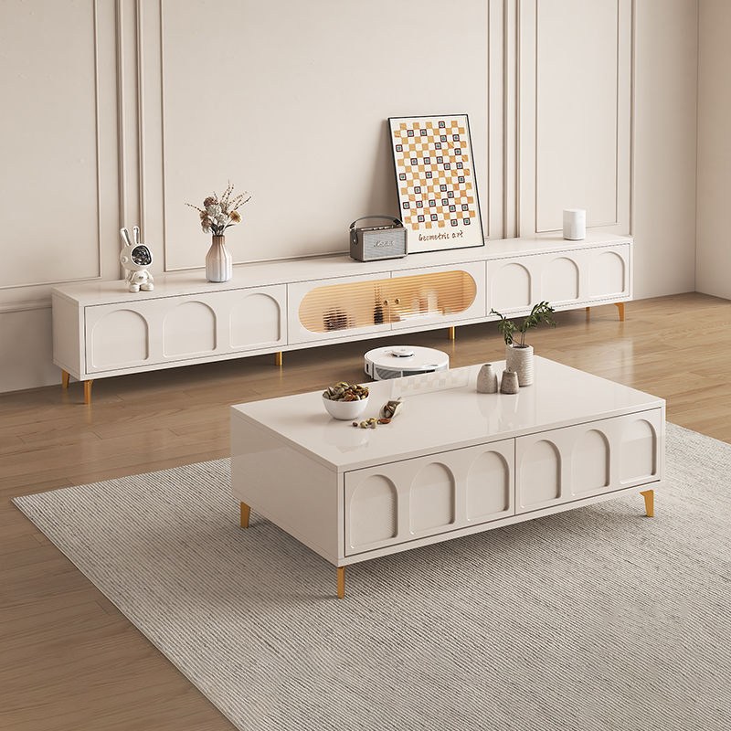 안방 거실용 수납형 TV장 거실장식장 서랍형 티비장, 화이트 TV장+거실테이블 628,000원