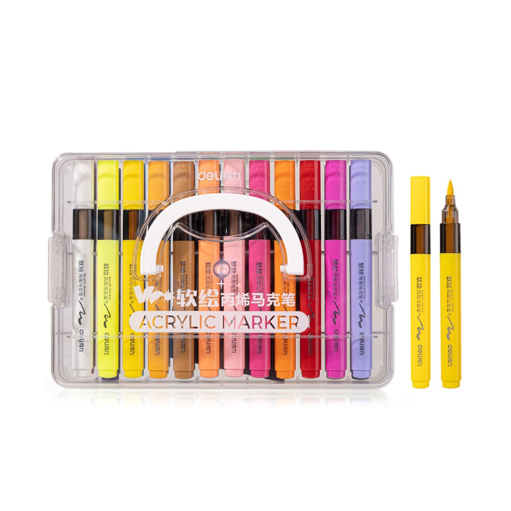 델리 HM127 삼각 소프트 아크릴 마커, 1개, 24개 14,900원