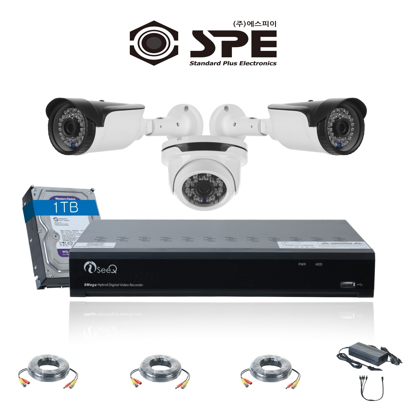 고화질 500만화소 4채널 1TB포함/8채널 2TB 포함 국산 cctv 자가설치 실내/실외 포함/녹화기 800만화소 무료 업그레이드, 500만화소1TB 4채널 실외2대 실내1대, 1개 399,000원