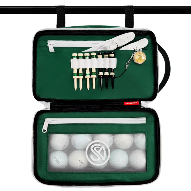스컬독 골프 고급형 카트걸이 파우치 남녀공용 투웨이 골프 파우치 볼주머니 가방 걸이형 카트가방, 1개, 카트킹 다크그린 19,000원