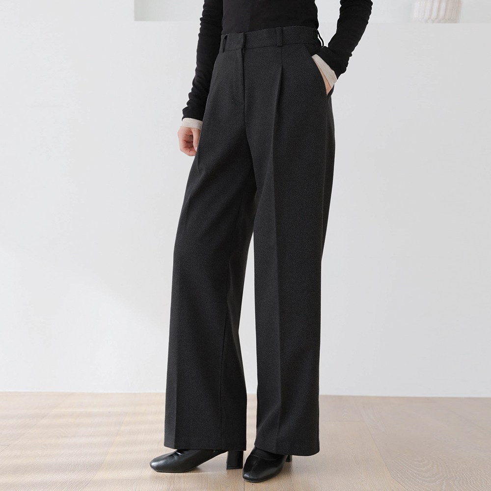 그레힙 여성 와이드 팬츠 기모 옆 밴딩 겨울 슬랙스 긴바지 48,900원