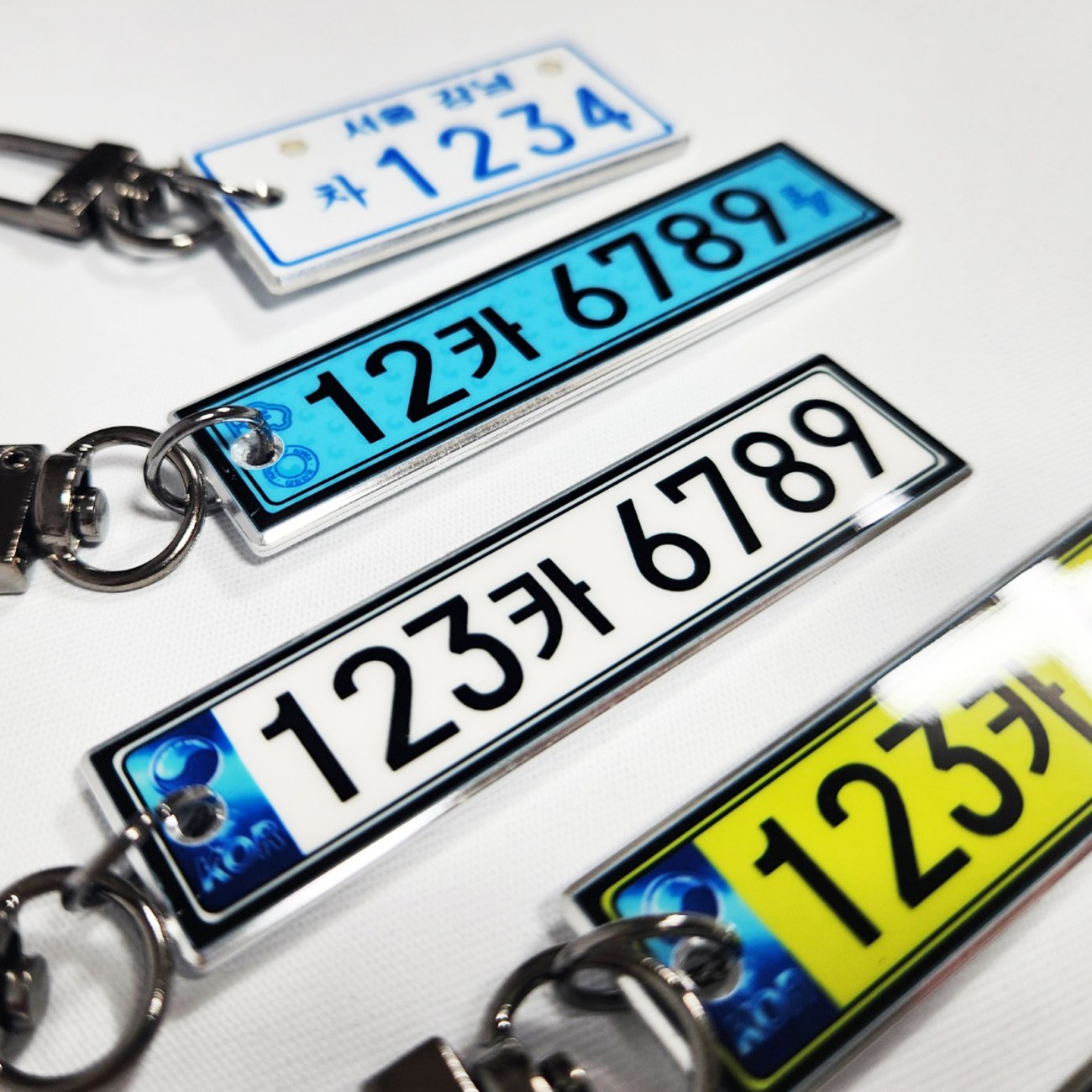 픽존디자인 고급 메탈 자동차 번호판 키링 차키 고리 열쇠고리 전화번호 스마트키 키홀더 11,900원