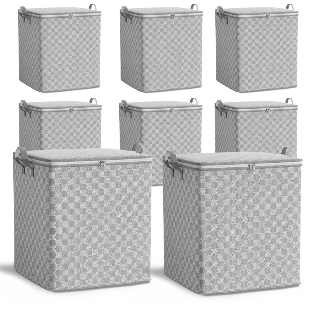 DAYN 모던 체크 대용량 옷 이불 정리함, 8개, 체크그레이 39,180원