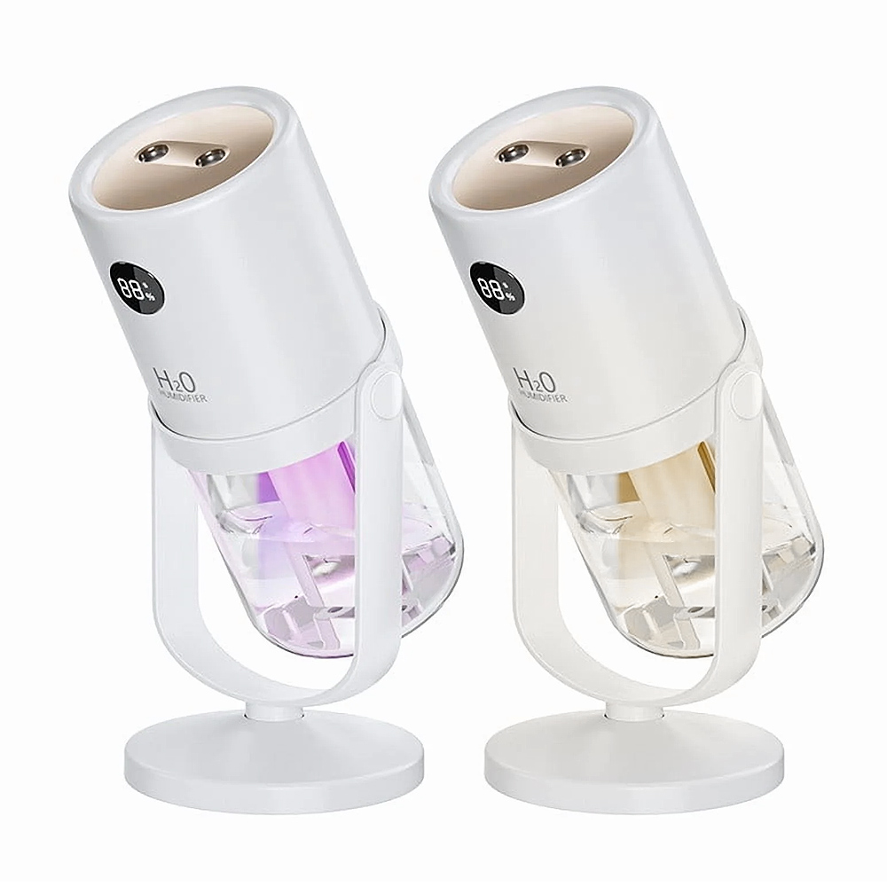 다이아큐브 각도 조절 듀얼 미스트 무선 미니 가습기 무소음 무선 무드등 가정용 사무실 탁상용, 화이트, 각도조절 듀얼미스트 무선 미니가습기 19,700원
