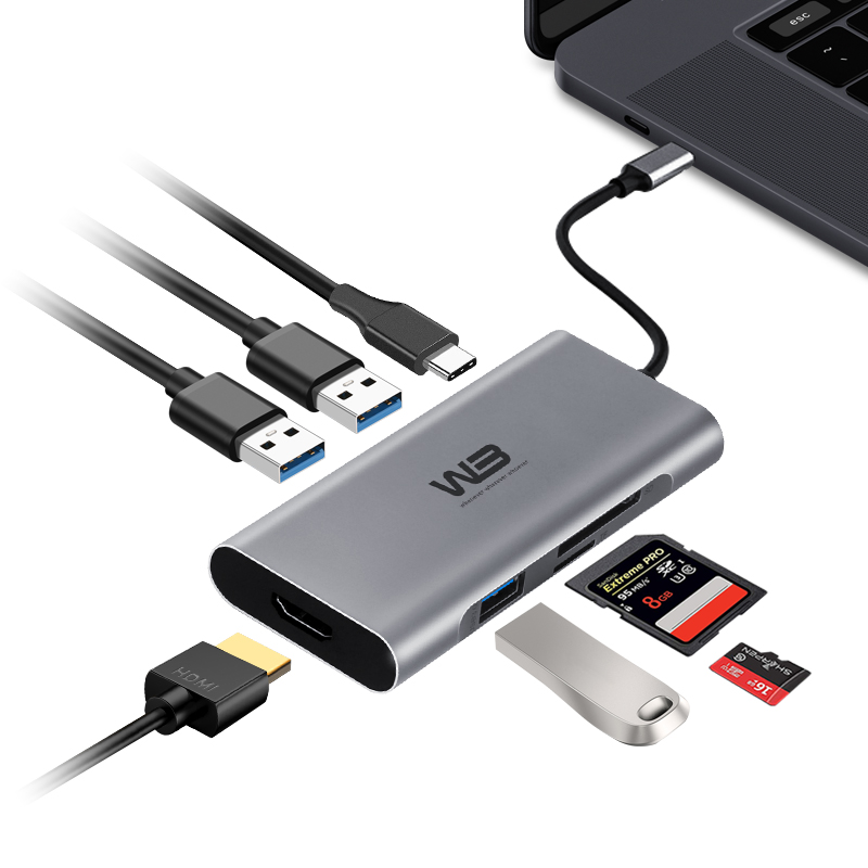 W3 CTH7 7in1 C타입 멀티허브 4K HDMI 100W PD 충전 USB3.0 3개 SD MICROSD 지원, 1개, 메탈 29,900원