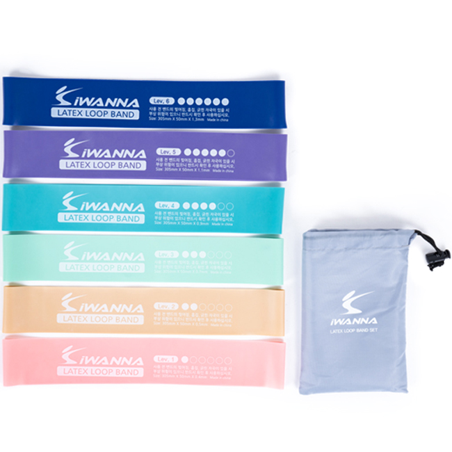 아이워너 라텍스 스쿼트 루프 밴드 6종 + 파우치 세트 7,840원