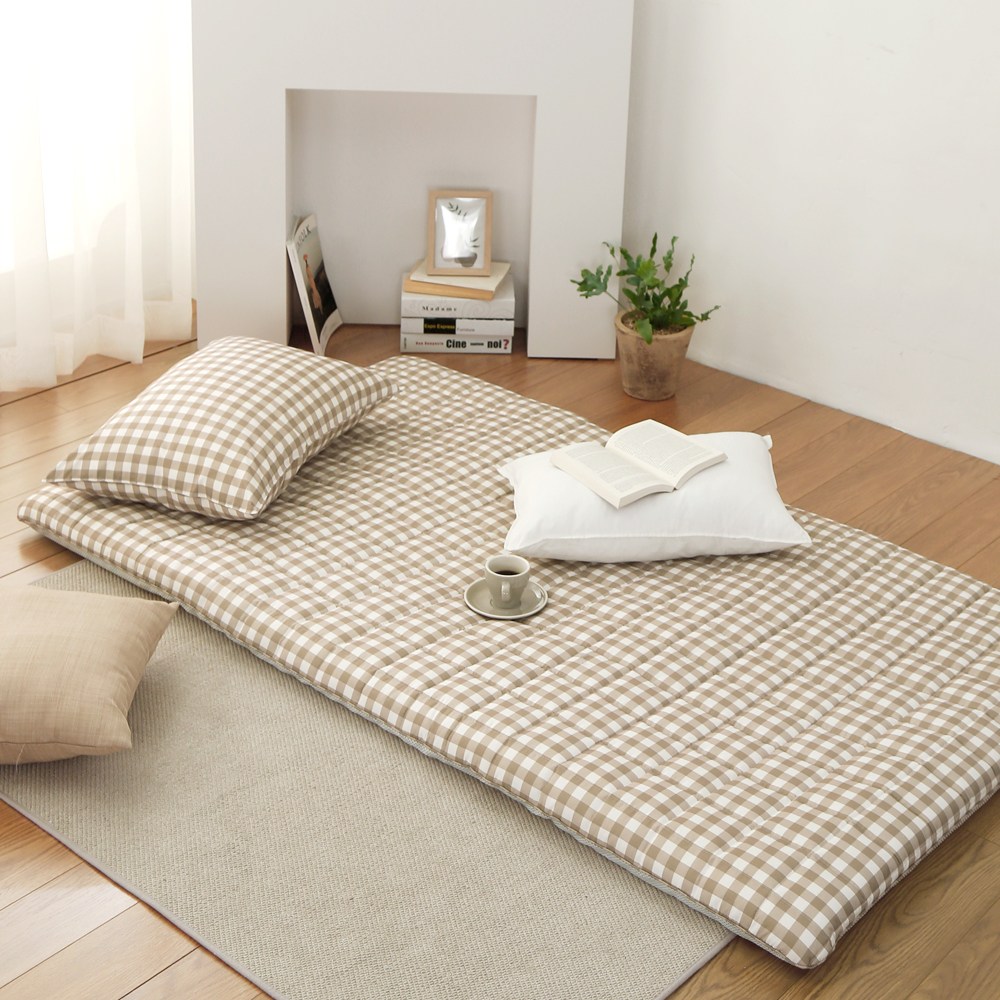 애프터식스 우디체크 누빔 요커버 S D Q 국산 감성 체크 패턴 먼지없는 세미마이크로 침구 28,250원