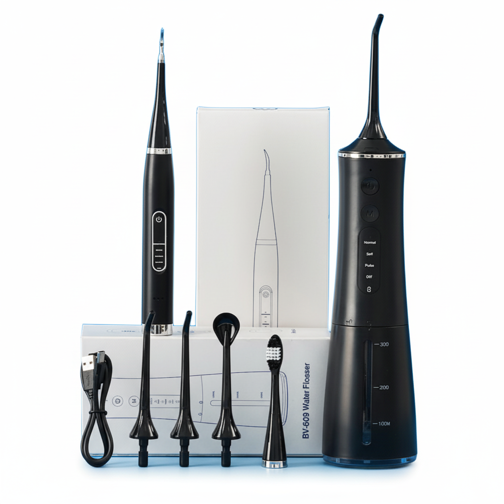 [치과공식판매] 원웨이 워터 구강세정기 무선 물치실 휴대용 구강청결기 스타터 1+1, 블랙 79,900원