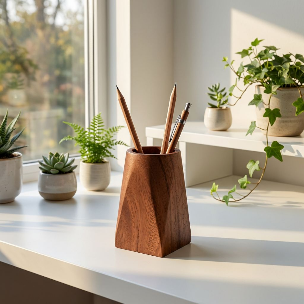데스크북 연필꽂이, 1개, 호두나무(원목) 14,900원