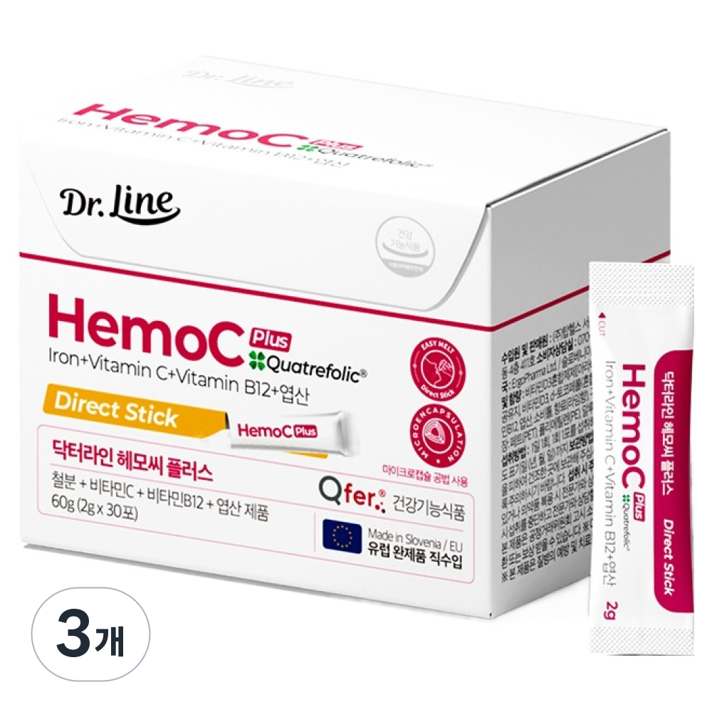 닥터라인 헤모씨 플러스 철분제 엽산, 60g, 3개 84,000원