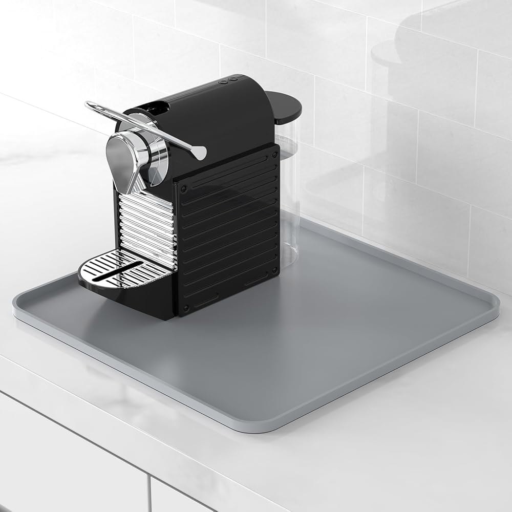 6개의 컵받침이 있는 실리콘 커피 매트, 24"x16" 카운터 바 매트는 메이커/포트 & 에스프레소 머신, 에이스리, 변조용 분리형 건조 패드, 설탕 패킷, 컵 및 조리대 64,600원
