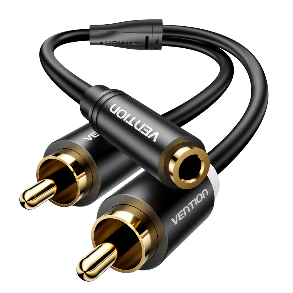벤션 3.5mm F to 2RCA 오디오 케이블 블랙 1m, VAB-R01, 1개 8,900원