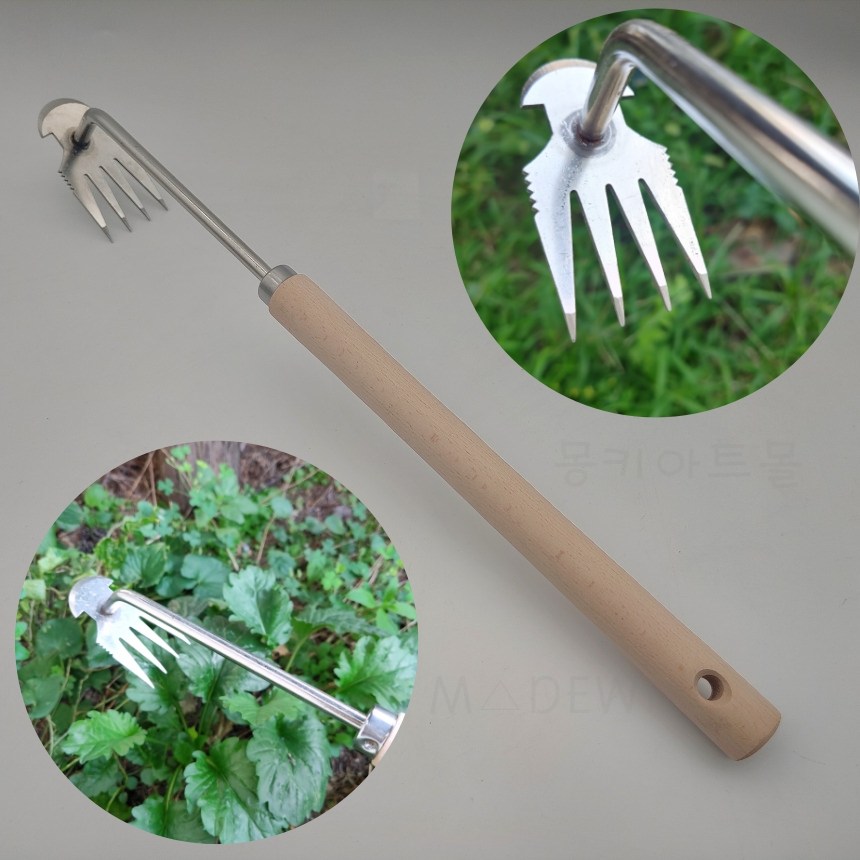 몽키아트 잡초제거호미 잡초 뿌리 제초기 호미 도구 농기구 제초용 잡조제거 갈퀴 제초호미 조개캐기 11,900원
