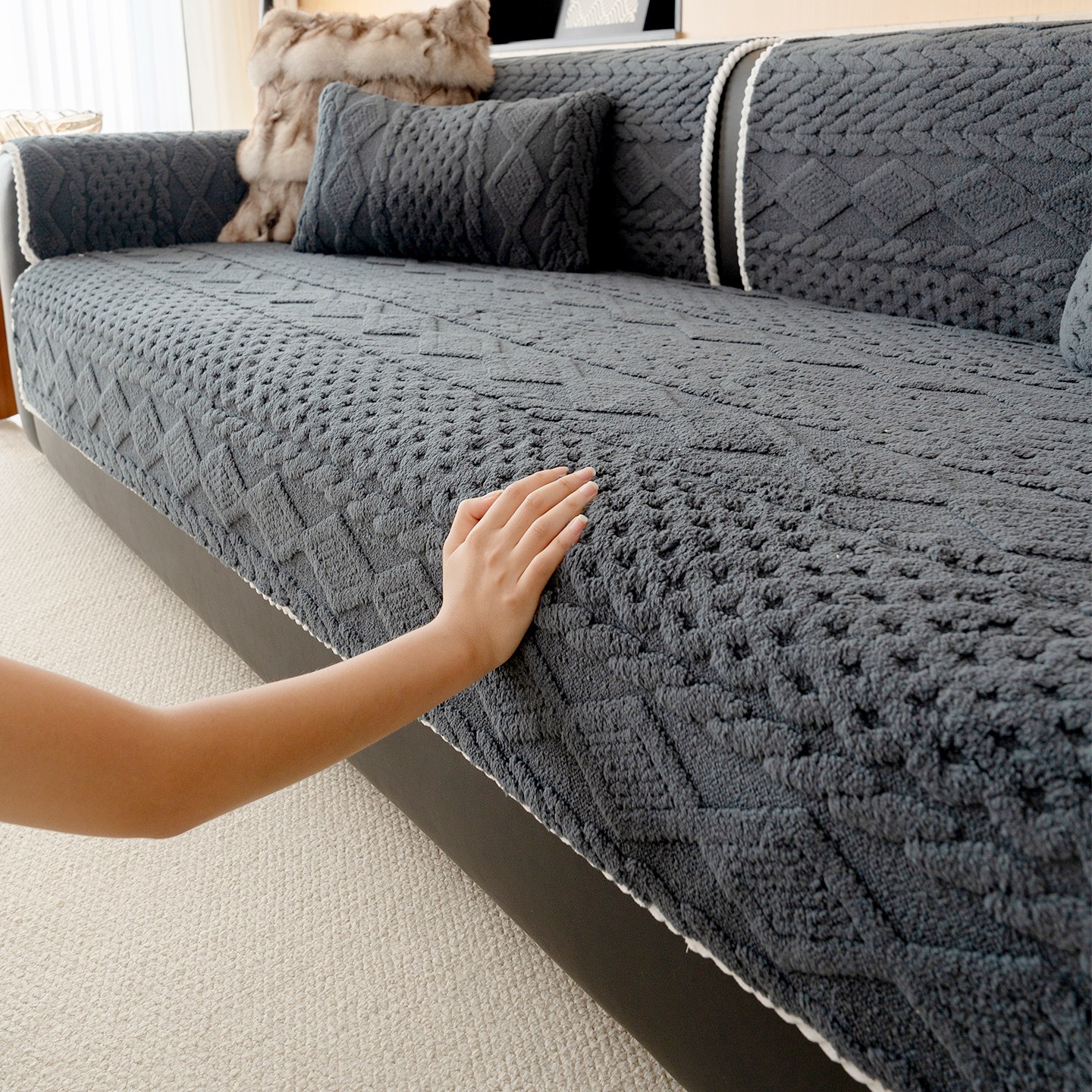 FEIFAN 극세사 소파패드 면벨벳 미끄럼방지 겨울 소파패드 4인용 30,820원