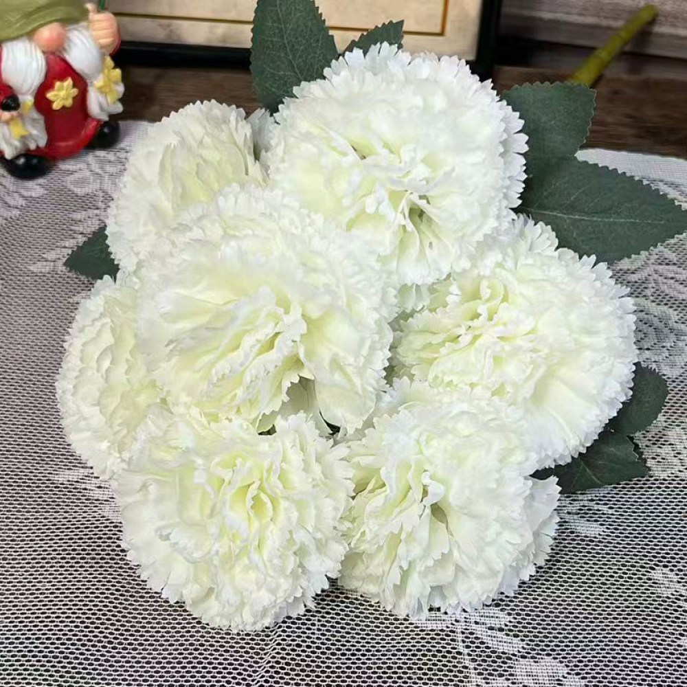 하스몰 14송이 카네이션 조화 꽃다발 기념일 선물, 화이트, 1개 7,900원