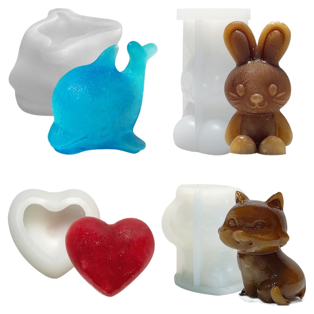 카페로메오 아이스 트레이 캐릭터 얼음틀 4종 세트, 토끼, 돌고래, 고양이, 하트, 1세트 30,700원
