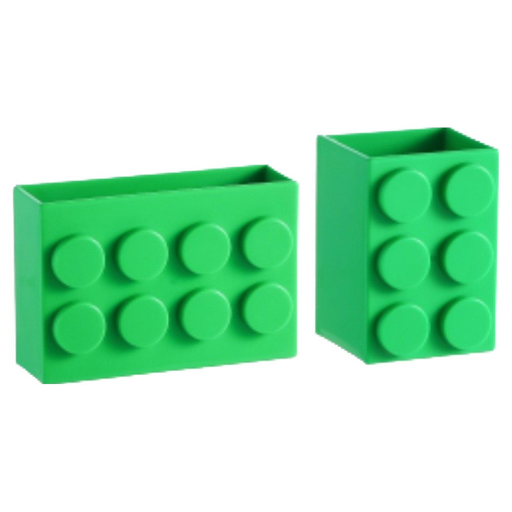 마다꾸미 자석 블럭 디자인 데스크 정리 연필꽂이 2종 세트 대형, 17 그린, 1세트 14,300원