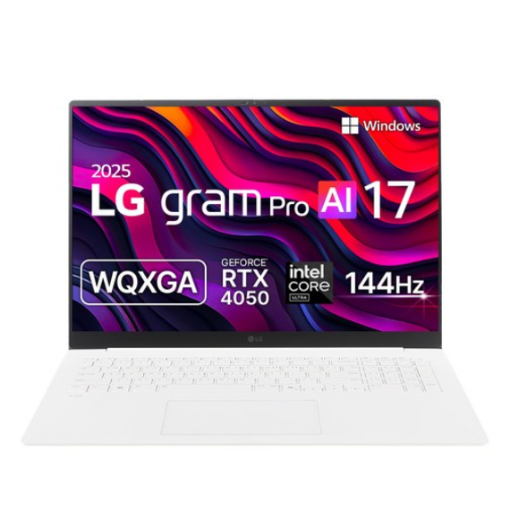 LG전자 2025 그램 Pro AI 17 WQXGA Ultra5 애로우레이크 RTX4050 3,936,200원
