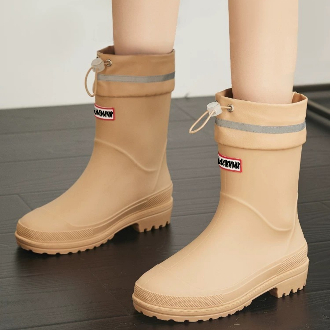 SMILEMORLI 여성용 미끄럼 방지 미들 발편한 장화 레인부츠 16,890원