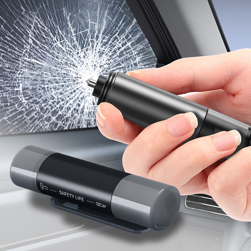 마운트뷰 차량용 비상 탈출 망치 벨트 절단 커터기 주차번호판, 2in1 블랙 [EX356], 1개 12,900원