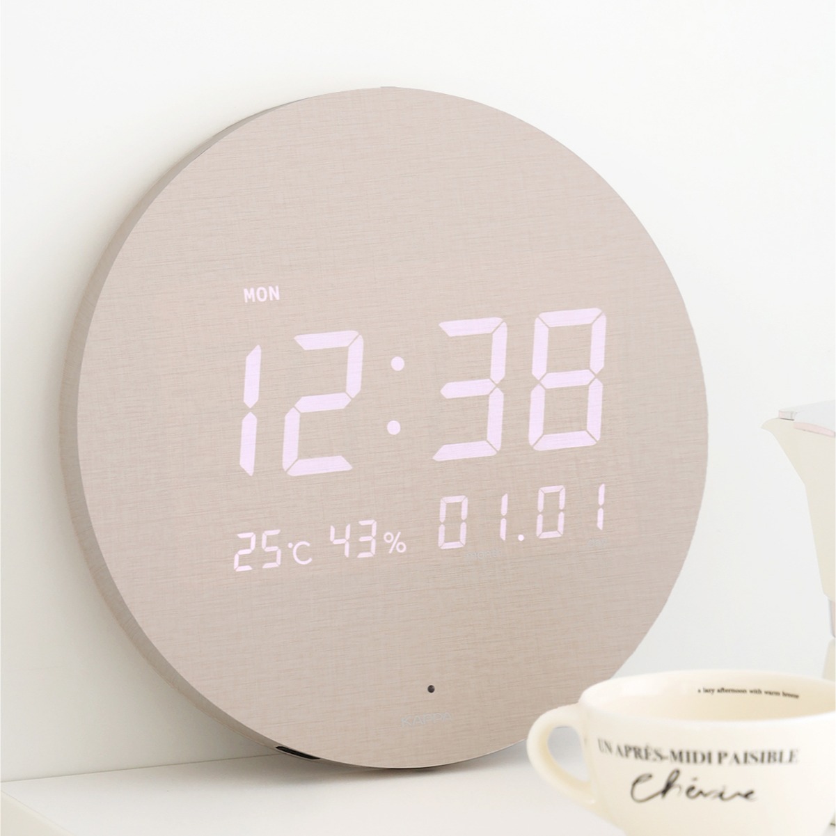 KAPPA 코지 글로우 무선 LED 벽시계, 위커 베이지 84,900원