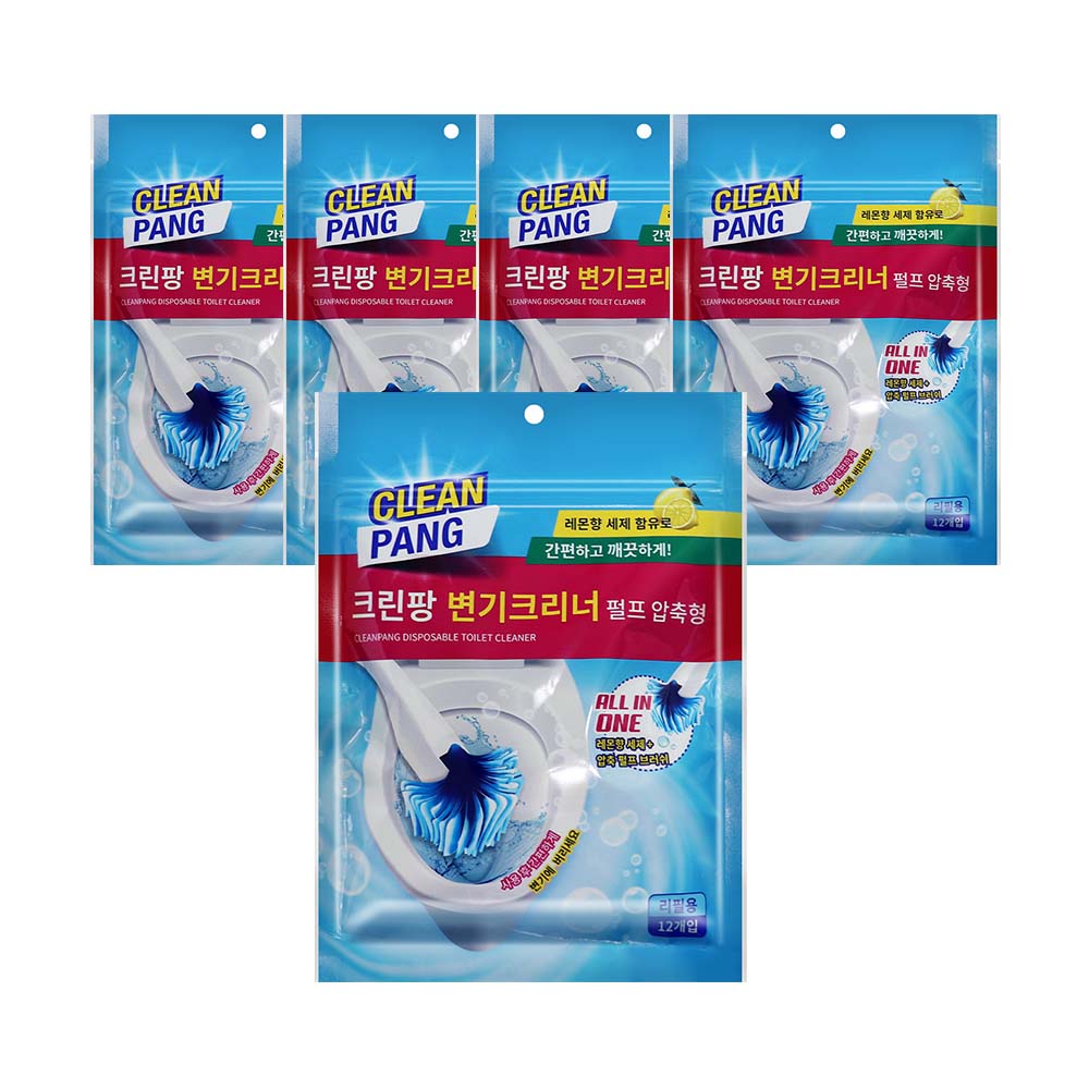 빠르미쇼핑 크린팡 변기크리너 브러쉬 리필 레몬향 12p 5팩 19,800원