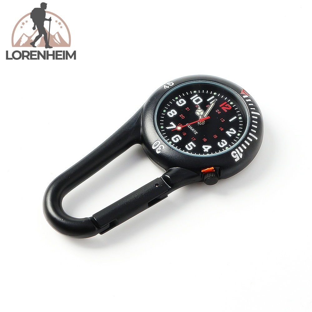 로렌하임 등산용 카라비너 야광 스포츠시계 나침반 블랙 키링형 아웃도어용 멀티도구 20,400원