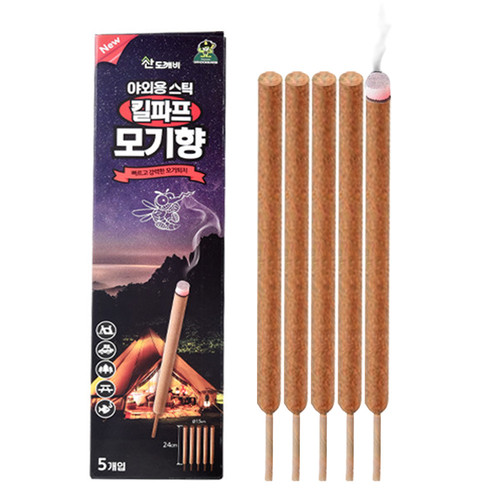 산도깨비211 야외용 스틱 굿나잇 모기향 5입 캠핑용, 현재가 3,570원