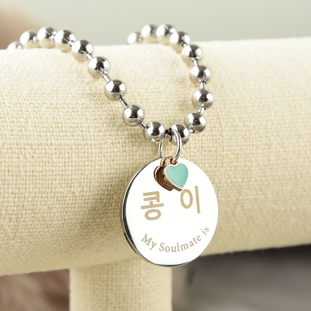 강아지 목걸이 인식표 써지컬 군번줄 원형 펜던트 대형견 소형견, 1개, 실버M 15,400원