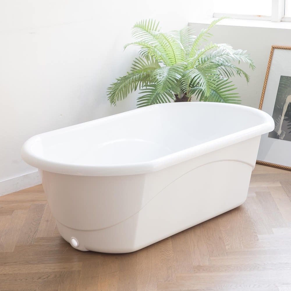 [욕조전문/국내산] 퍼스파 타원형 1인용 위생기기전용 아크릴 이동식욕조 1200 반신욕 베이직 6kg 측면배수 간이욕조, 백색, 1개 143,000원