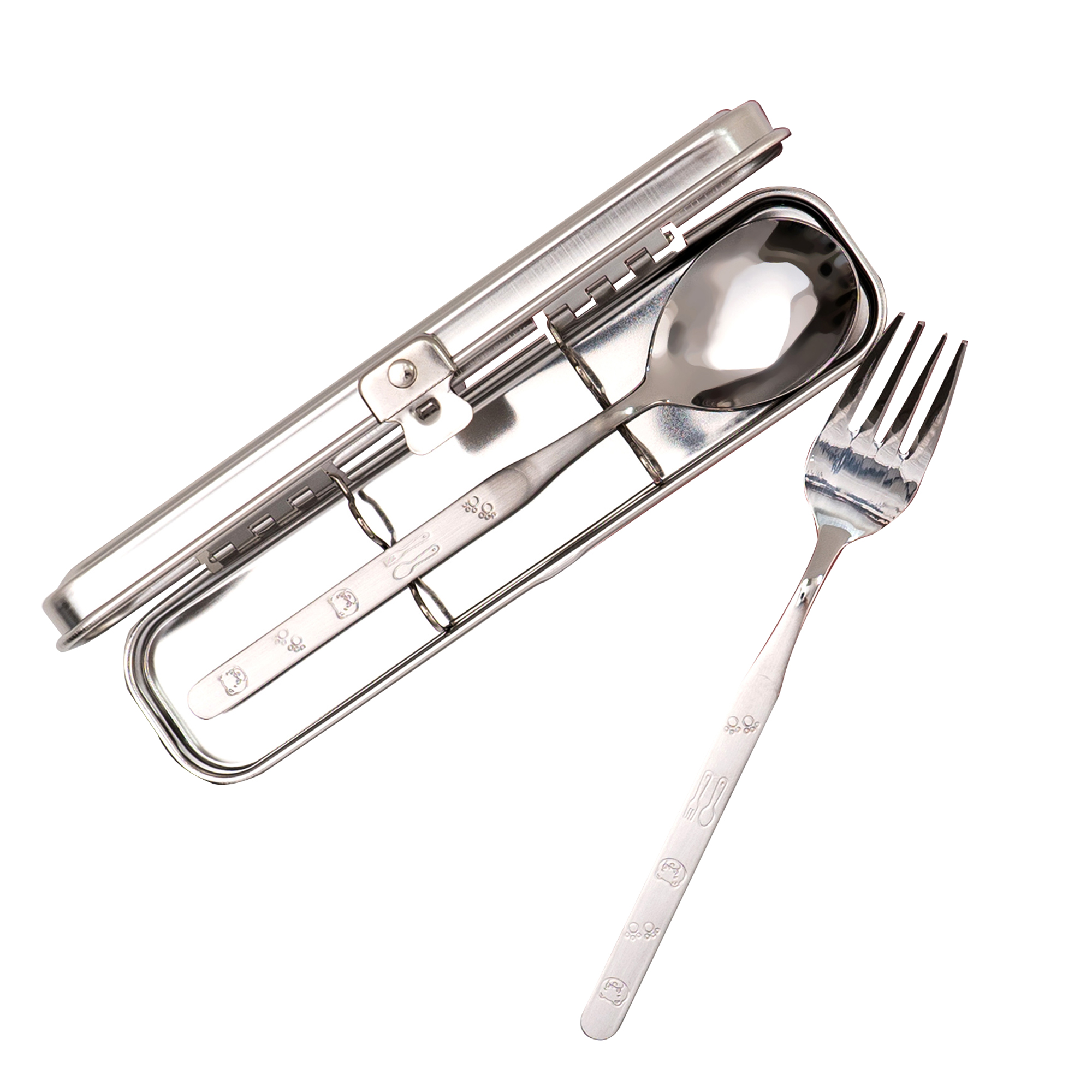 라온누리 아동용 올스텐 무소음 수저통 포크 세트 곰돌이, 단일, 숟가락 + 포크 + 케이스, 1개 22,500원