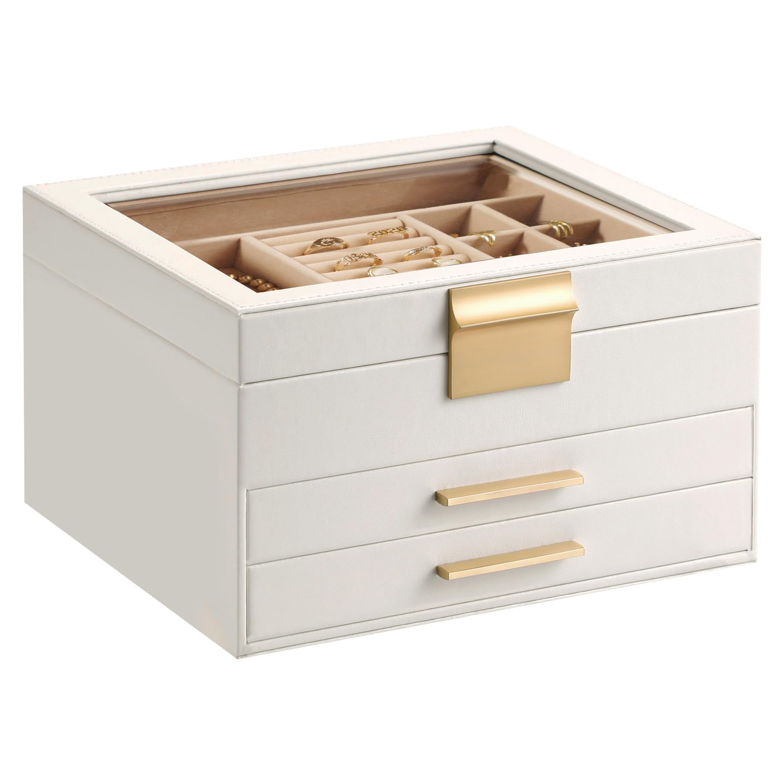 뚜껑이 있는 3단 보석 보관함, 1개, 하얀색 19,900원