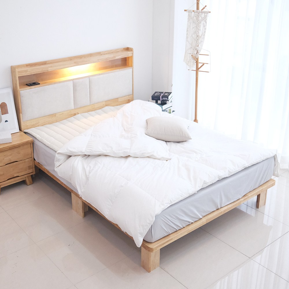 아르볼가구 도나 원목 LED조명 평상형 침대프레임 네추럴 349,000원