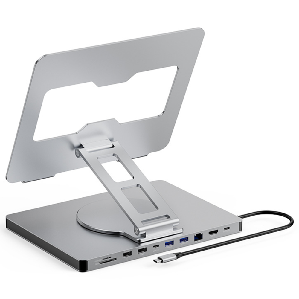 큐앤씨 멀티허브 10in1 노트북 거치대 접이식 높낮이 각도 조절 알루미늄 스탠드, 단일색상, 1개 83,900원
