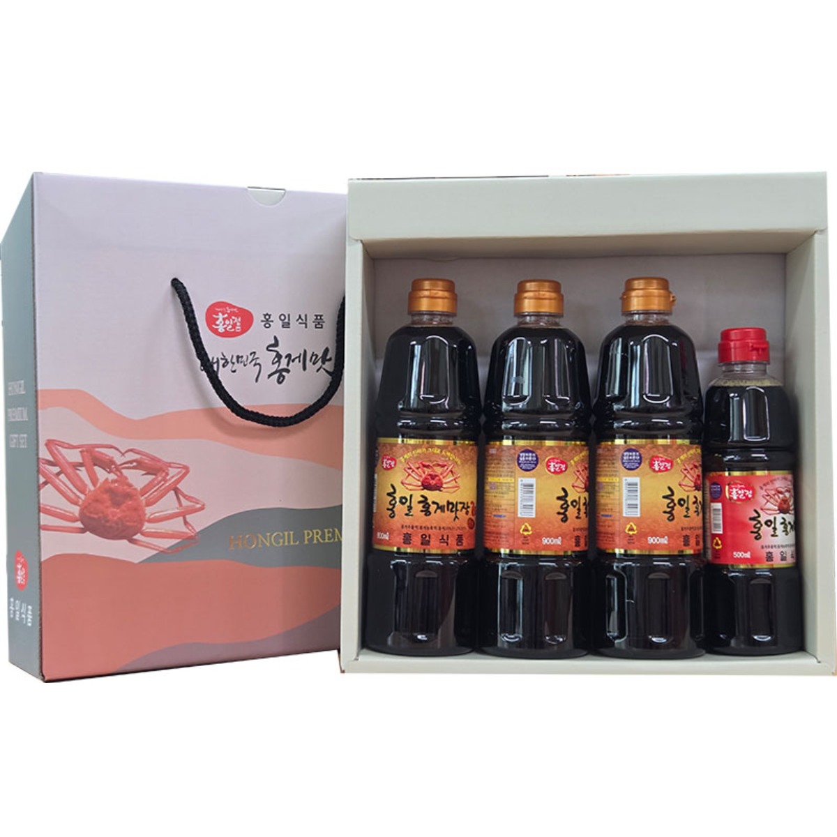 [500ml증정] 홍일식품 홍게간장 홍게맛장소스골드 마음을 담아 선물세트4-2호 33,000원