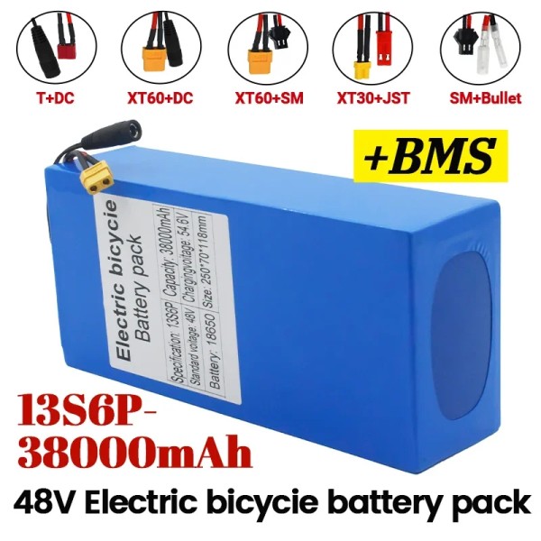 전기 자전거 배터리 밧데리 전동 100% 오리지널 리튬 팩 Citycoco 스쿠터 50A BMS 내장 48V 38ah 13s6p 38000mAh 2000W 113,800원