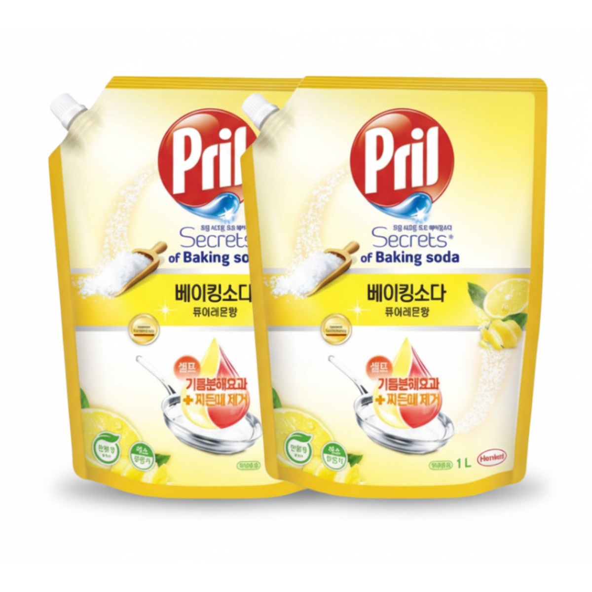 프릴 시크릿오브 베이킹소다 퓨어레몬향 리필, 1L, 2개 12,900원
