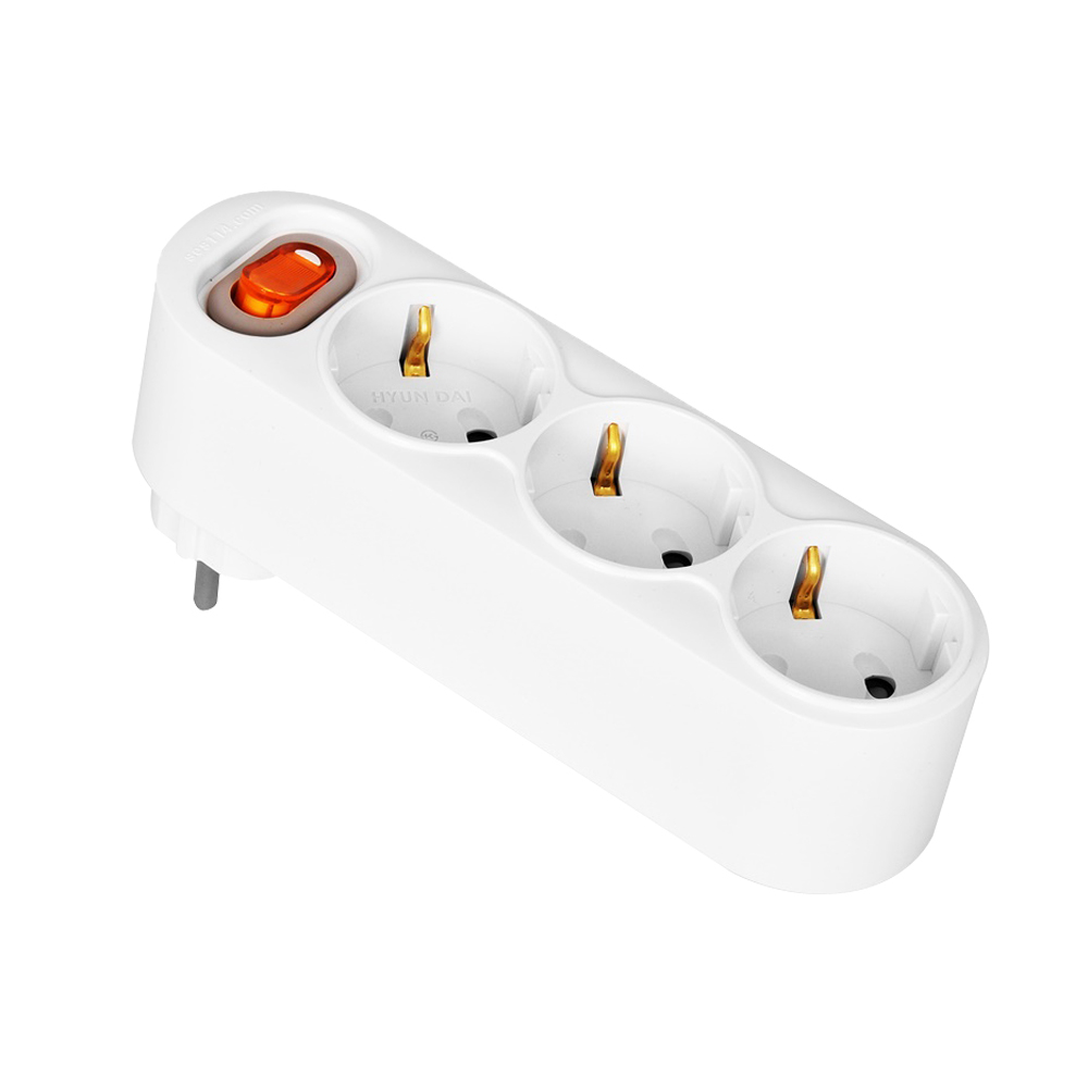 현대일렉트릭 회전 일자형 3구 멀티탭 (스위치), 1개, 50mm, 일자 3구 회전 멀티탭(스위치) 7,200원