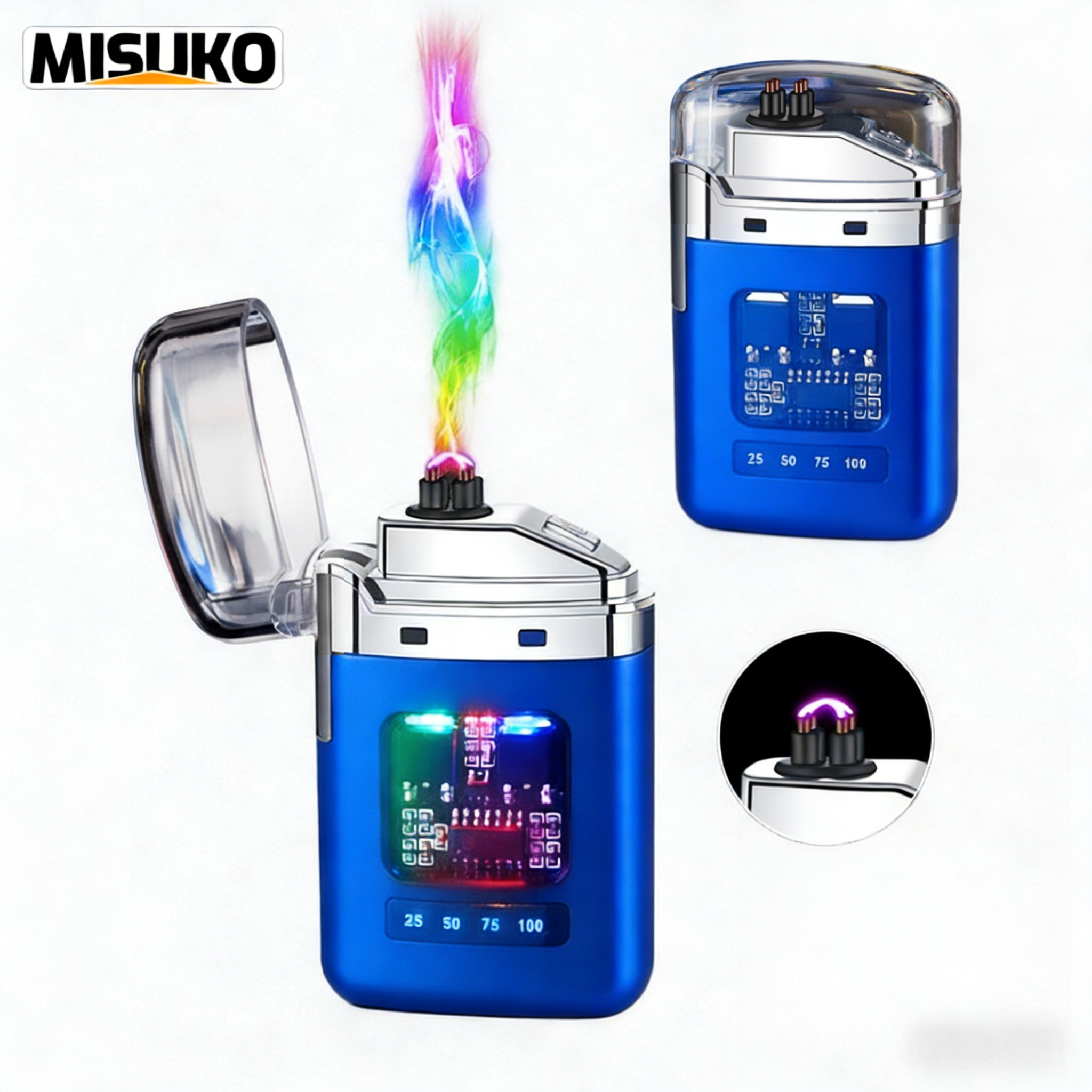 선물 포장 사이버펑크 플라즈마 라이터  충전식 LED 아크 불꽃 라이트 USB C타입 충전 캠핑용 방풍 라이터 스트레스 해소 장난감 9,700원