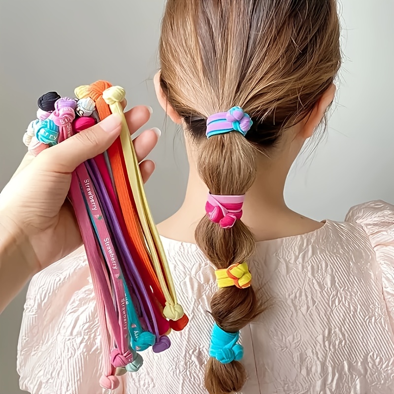 귀여운 컬러믹스 더블매듭 플랫 헤어끈 6개 세트 7,800원