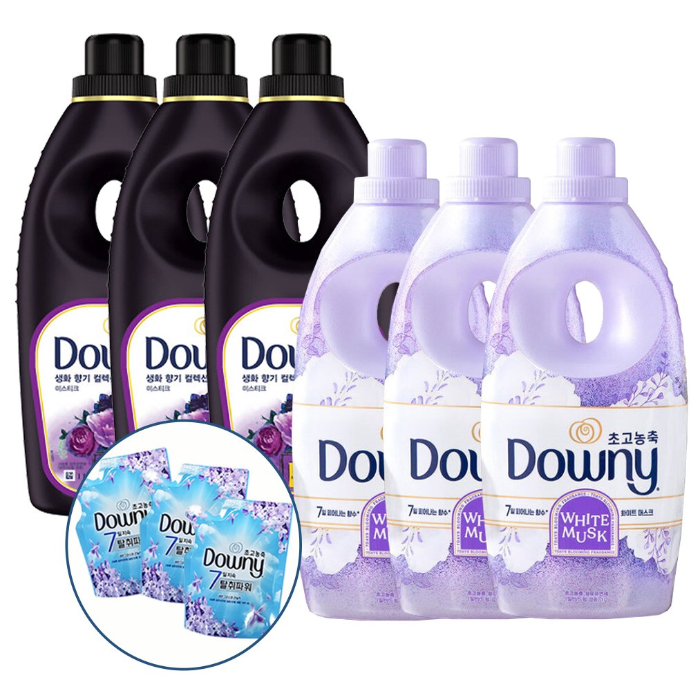 다우니 초고농축 섬유유연제 미스티크 3개+화이트머스크 3개+(다우니 200mL 3개 사은품증정) -T.C 41,900원