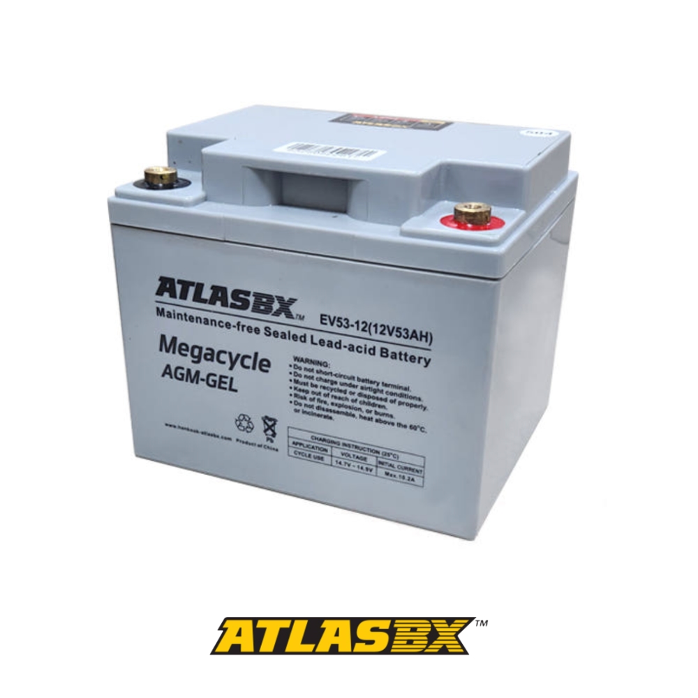 아트라스BX EV53-12 전동휠체어 전동스쿠터 노인전동차 배터리 AGM 딥사이클 12V 53Ah, 1개, EV53-12 (12V 53Ah) 156,000원