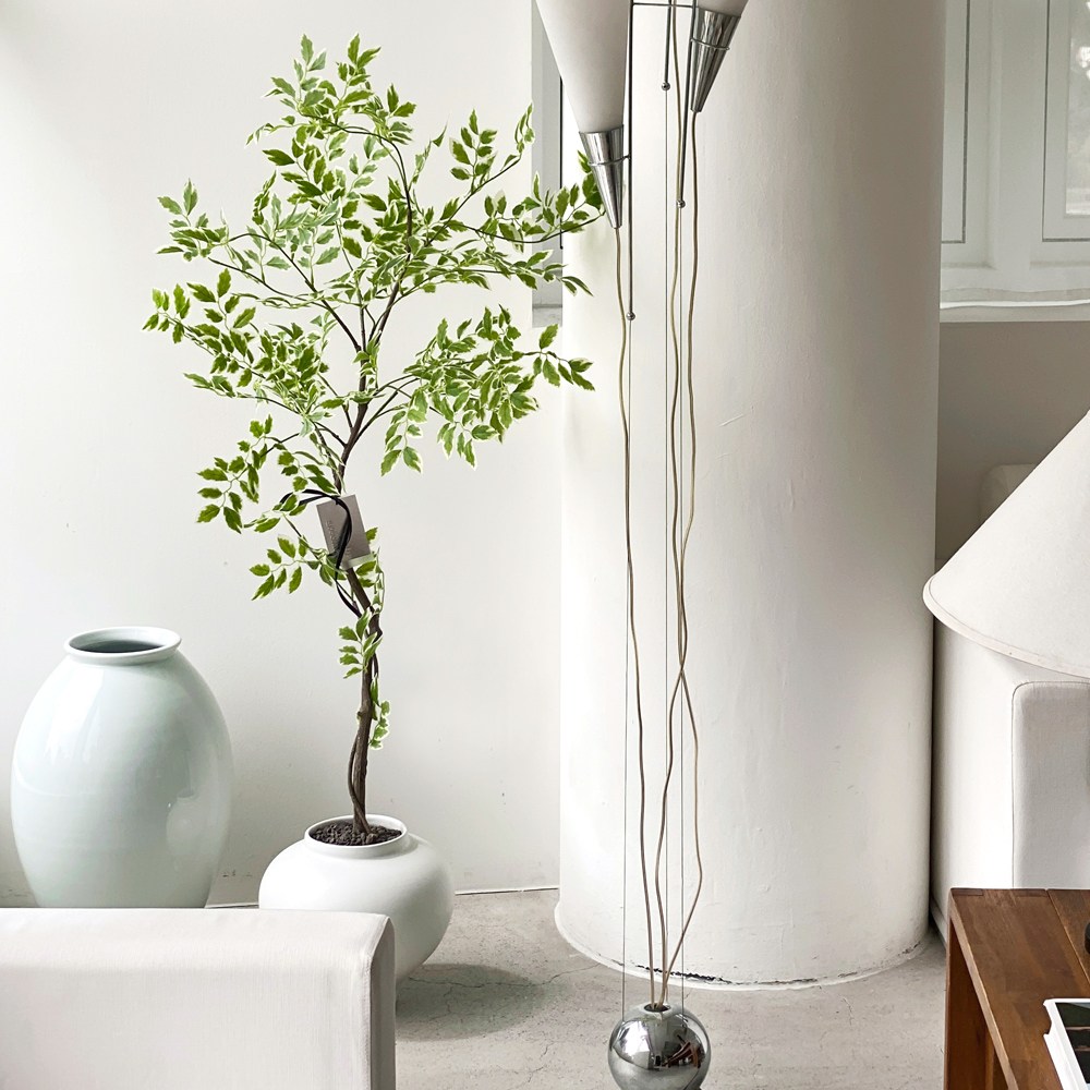 그리밋 리얼플랜트 무늬 벤자민 조화 달항아리 화분, 1.5m 심어서 배송, 1세트 178,000원