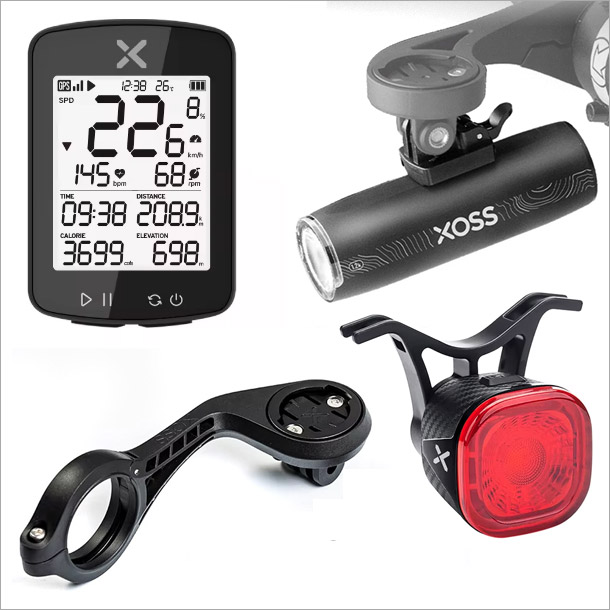 [XOSS]G2+GPS속도계+XL1200루멘 알루미늄 라이트+XR01 스마트센서 후미등+ F형 마운트 거치대 99,000원