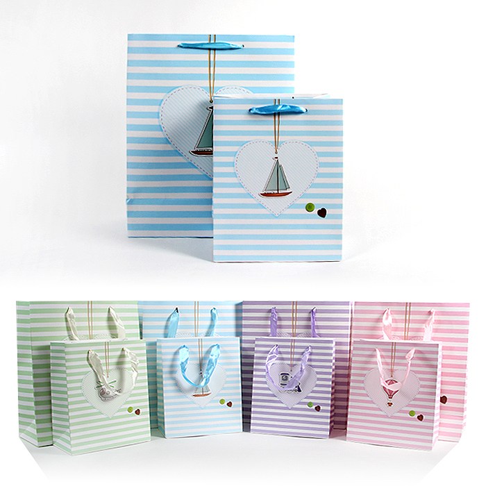 플라워 선물포장 종이가방 쇼핑백, 블루(대) 1,400원