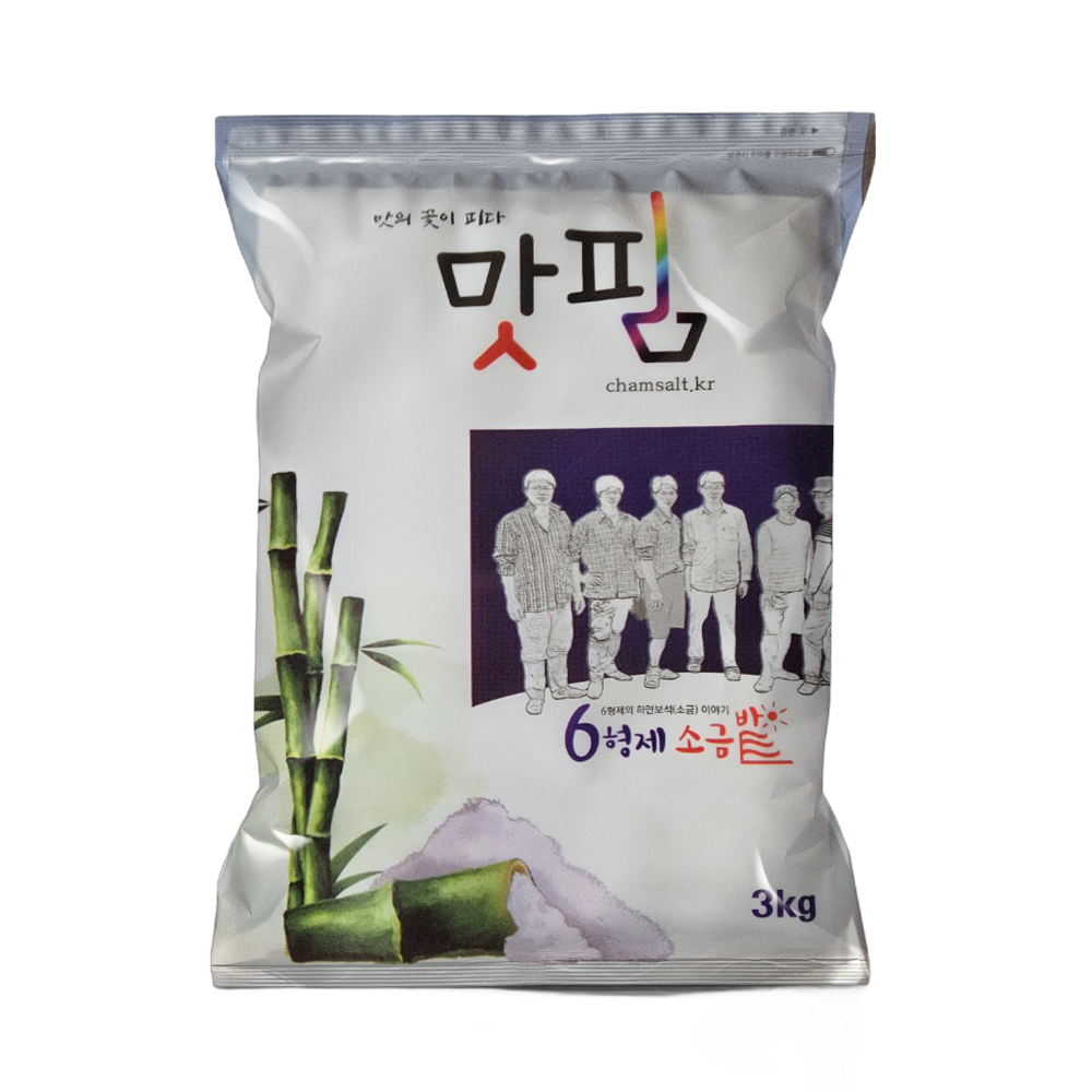 6형제소금밭 맛핌 함초소금 지퍼백 대용량 국내산, 1개, 3kg 25,000원