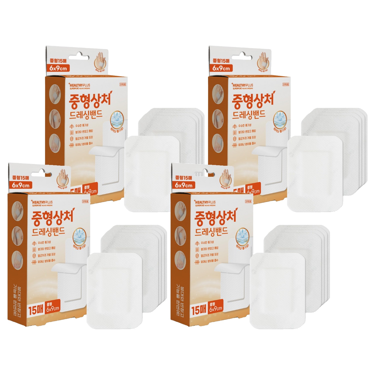 밴드골드 헬씨플러스 중형상처 드레싱밴드, 15개입, 4개 12,400원